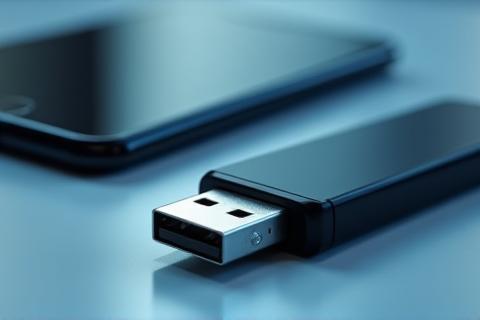 USBメモリとスマートフォン