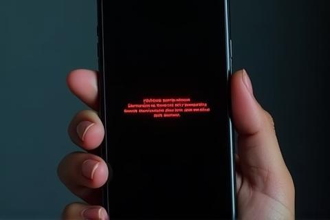 スマートフォン画面にエラーメッセージ